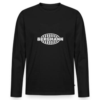Mineur d’emploi - T-shirt manches longues Premium bio Homme - noir - Devant - Nico (187cm)