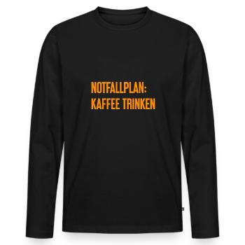 Coffee Contingency Plan - Men's Premium Organic Long Sleeve Shirt - black - Front - Nico (187cm)