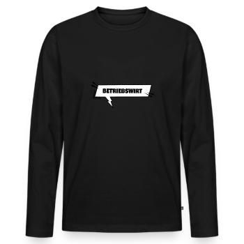 Bildung Betriebswirt - Männer Premium Bio Langarmshirt - Schwarz - Vorne - Nico (187cm)