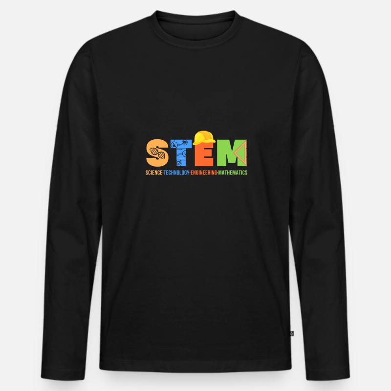 Science Technology Engineering Mathematics - Männer Premium Bio Langarmshirt - Schwarz