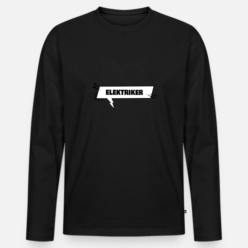 Bildung Elektriker - Männer Premium Bio Langarmshirt - Schwarz