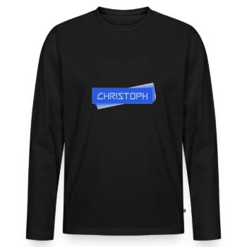 Namensschild CHRISTOPH Christoph - Männer Premium Bio Langarmshirt - Schwarz - Vorne - Nico (187cm)