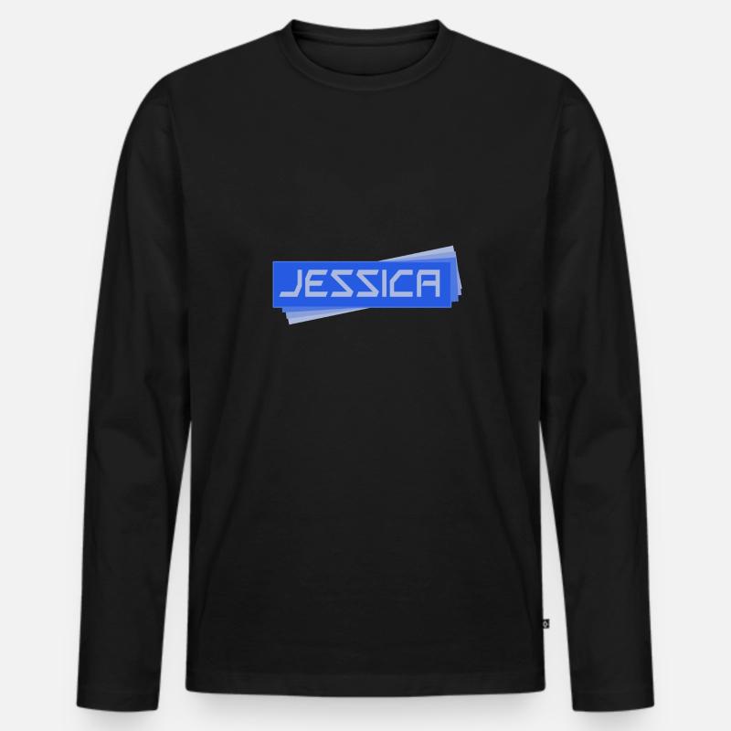 Jessica - Männer Premium Bio Langarmshirt - Schwarz