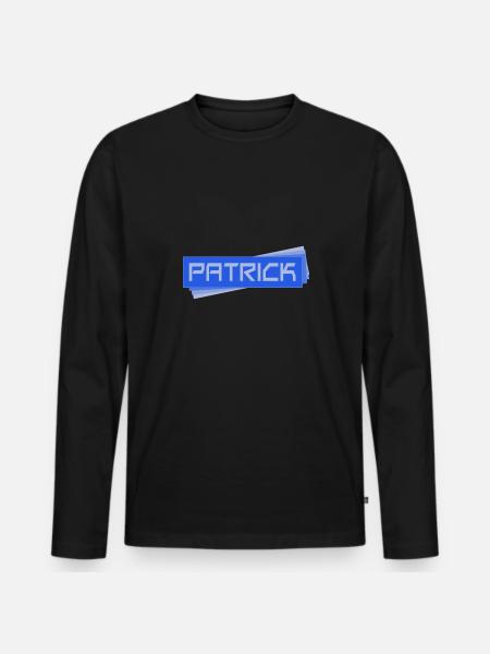 Patrick - Männer Premium Bio Langarmshirt - Schwarz