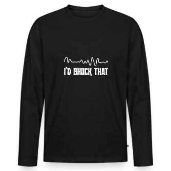 Cardiology Nurse Cardiologist - Men's Premium Organic Long Sleeve Shirt - black - Front - Nico (187cm)