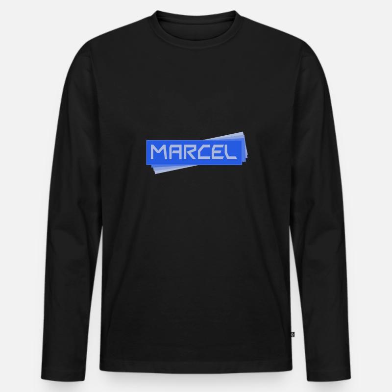 MARCEL Marcel - Männer Premium Bio Langarmshirt - Schwarz