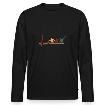 Kugelstoßen Werfen Leichtathletik - Männer Premium Bio Langarmshirt - Schwarz - Vorne - Nico (187cm)