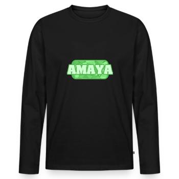 Bio Amaya - Männer Premium Bio Langarmshirt - Schwarz - Vorne - Nico (187cm)