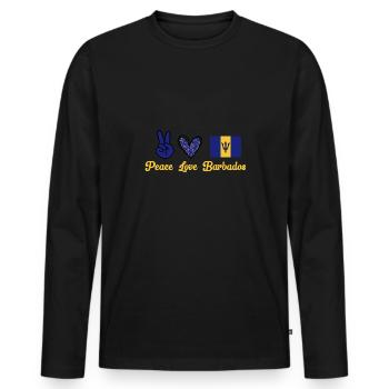 Barbados Flagge Barbadier Bajan - Männer Premium Bio Langarmshirt - Schwarz - Vorne - Nico (187cm)