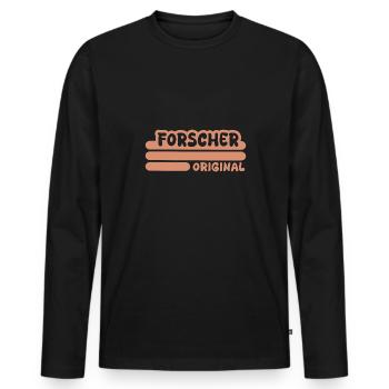 Forscher als Beruf - Männer Premium Bio Langarmshirt - Schwarz - Vorne - Nico (187cm)