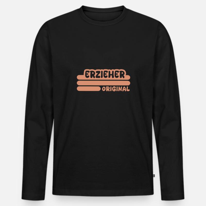 Beruf Erzieher - Männer Premium Bio Langarmshirt - Schwarz