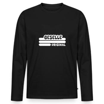 Profession compagnon - T-shirt manches longues Premium bio Homme - noir - Devant - Nico (187cm)