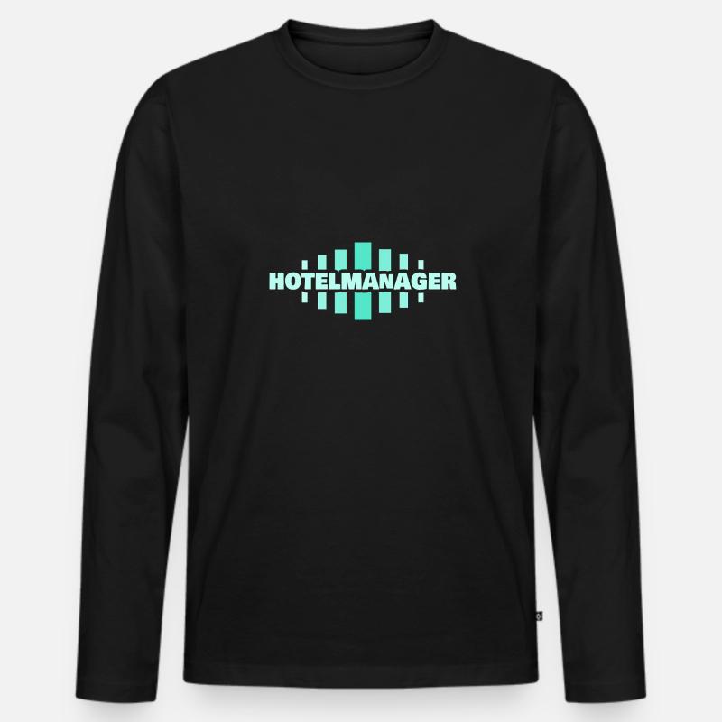 Hotelmanager als Beruf - Männer Premium Bio Langarmshirt - Schwarz