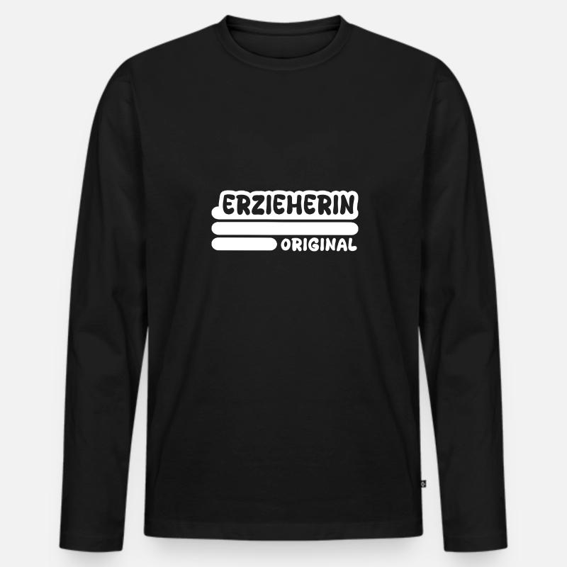 Erzieherin als Beruf - Männer Premium Bio Langarmshirt - Schwarz
