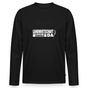 Bauern Demo Bauernprotest Landwirt Demonstration - Männer Premium Bio Langarmshirt - Schwarz - Vorne - Nico (187cm)