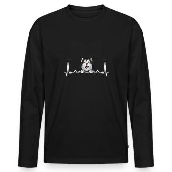 Alaskan Malamute Dog - Men's Premium Organic Long Sleeve Shirt - black - Front - Nico (187cm)