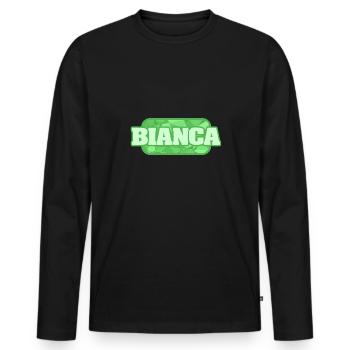 Bio Bianca - Männer Premium Bio Langarmshirt - Schwarz - Vorne - Nico (187cm)