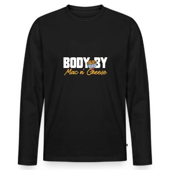 Macaroni Cheese Lover Mac And Cheese - Men's Premium Organic Long Sleeve Shirt - black - Front - Nico (187cm)