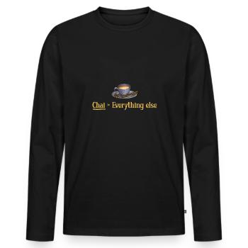 Thé Chai Masala Chai - T-shirt manches longues Premium bio Homme - noir - Devant - Nico (187cm)