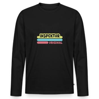 Gift for Inspector - Men's Premium Organic Long Sleeve Shirt - black - Front - Nico (187cm)