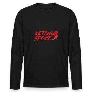 Ketchup Ketchup à la tomate - T-shirt manches longues Premium bio Homme - noir - Devant - Nico (187cm)