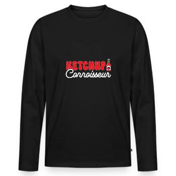 Ketchup Ketchup à la tomate - T-shirt manches longues Premium bio Homme - noir - Devant - Nico (187cm)