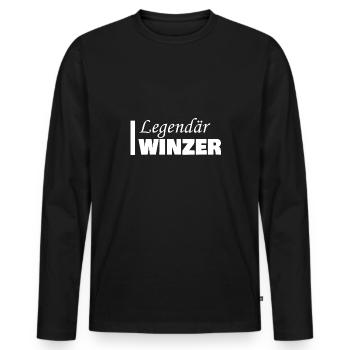 Vigneron - T-shirt manches longues Premium bio Homme - noir - Devant - Nico (187cm)