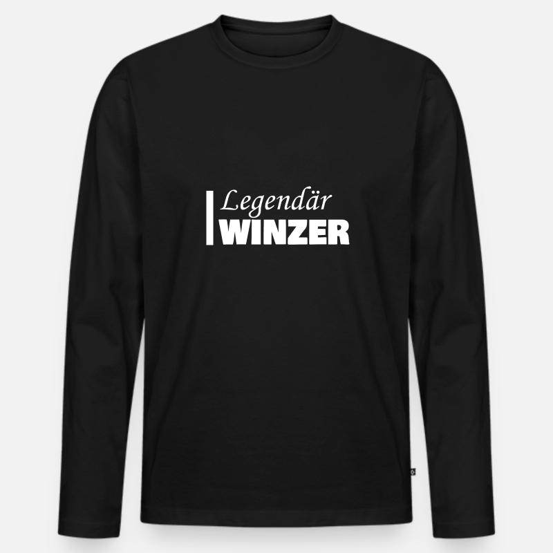 Winzer - Männer Premium Bio Langarmshirt - Schwarz