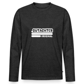Profession : Évaluateur - T-shirt manches longues Premium bio Homme - anthracite chiné - Devant - Nico (187cm)