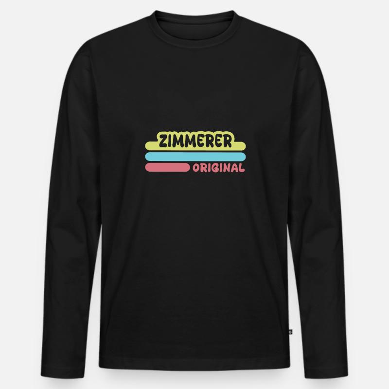 Vorname Zimmerer - Männer Premium Bio Langarmshirt - Schwarz