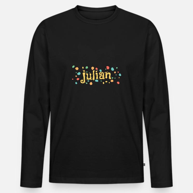 julian - Männer Premium Bio Langarmshirt - Schwarz