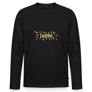 Laisser des objets blob - T-shirt manches longues Premium bio Homme - noir - Devant - Nico (187cm)