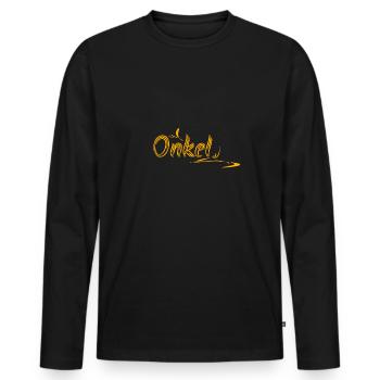 Onkel Onkel - Männer Premium Bio Langarmshirt - Schwarz - Vorne - Nico (187cm)