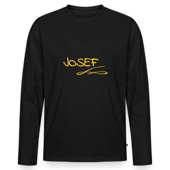 Prénom Josef - T-shirt manches longues Premium bio Homme - noir - Devant - Nico (187cm)