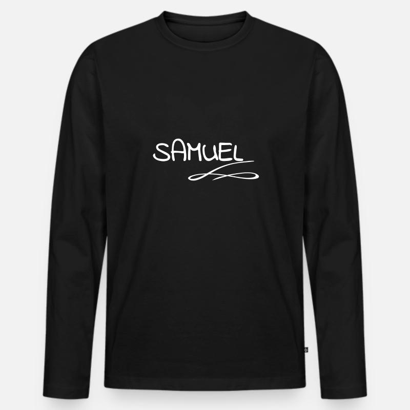 Samuel - Männer Premium Bio Langarmshirt - Schwarz