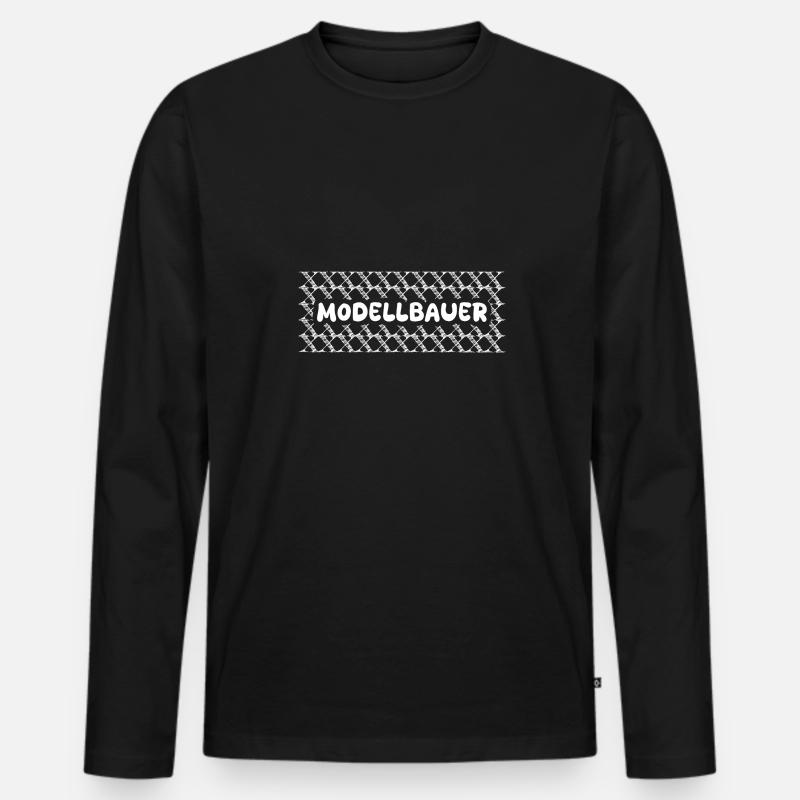 Modellbauer als Job - Männer Premium Bio Langarmshirt - Schwarz