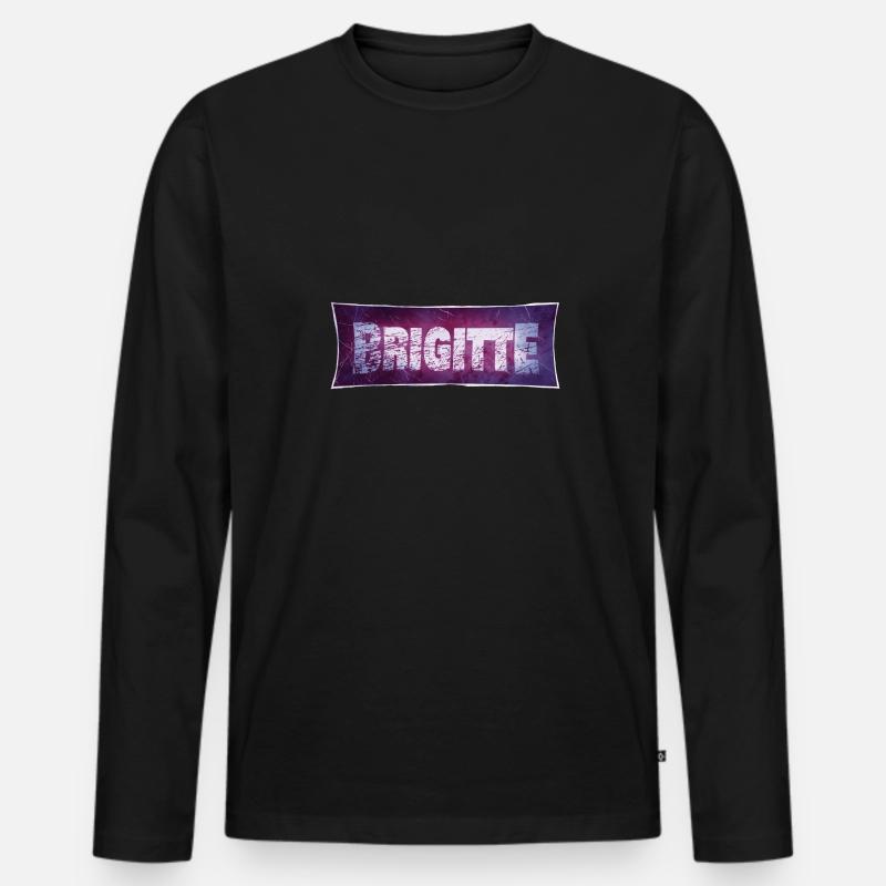 Brigitte - Männer Premium Bio Langarmshirt - Schwarz