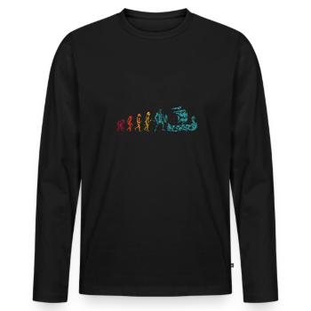 Evolution Mittelalter Geschenk für Wikinger Liebha - Männer Premium Bio Langarmshirt - Schwarz - Vorne - Nico (187cm)