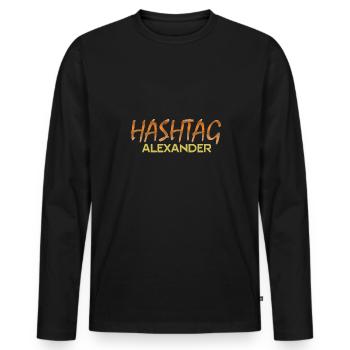 Cadeau pour Alexander - T-shirt manches longues Premium bio Homme - noir - Devant - Nico (187cm)