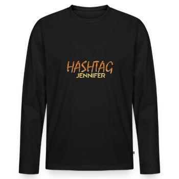 Sociale Jennifer - T-shirt manches longues Premium bio Homme - noir - Devant - Nico (187cm)