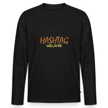 Mot-clic Melanie - T-shirt manches longues Premium bio Homme - noir - Devant - Nico (187cm)