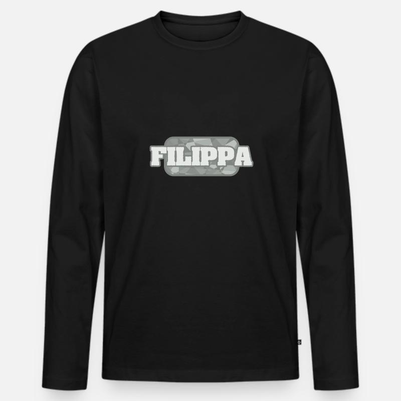 Filippa - Männer Premium Bio Langarmshirt - Schwarz
