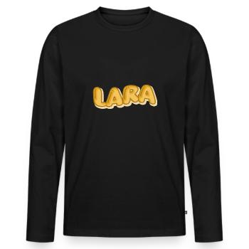 Vacances Lara - T-shirt manches longues Premium bio Homme - noir - Devant - Nico (187cm)