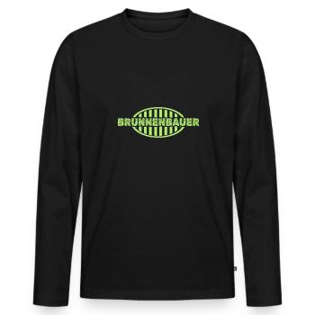 Job Well Builder - T-shirt manches longues Premium bio Homme - noir - Devant - Nico (187cm)