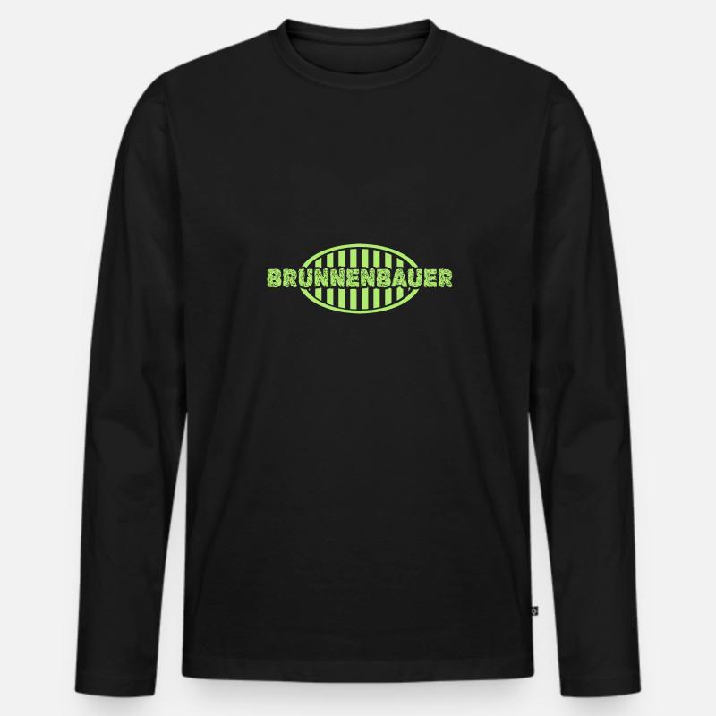 Job Brunnenbauer - Männer Premium Bio Langarmshirt - Schwarz