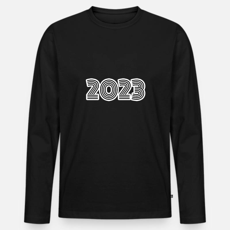 Retro 2023 - Männer Premium Bio Langarmshirt - Schwarz