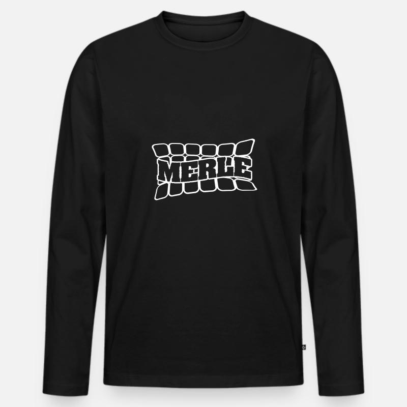 Name Merle - Männer Premium Bio Langarmshirt - Schwarz