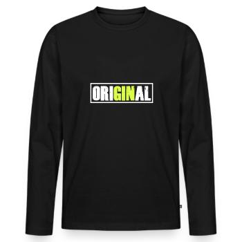 OriGINal GIN Liebhaber Gin - Männer Premium Bio Langarmshirt - Schwarz - Vorne - Nico (187cm)