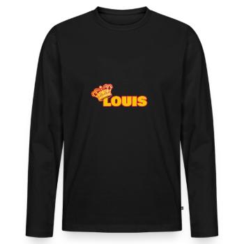 Crown for Louis - Men's Premium Organic Long Sleeve Shirt - black - Front - Nico (187cm)