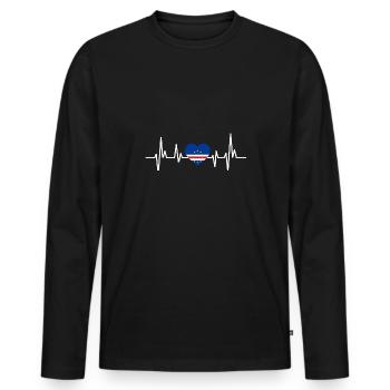 Kap Verde Flagge Cabo Verde Flagge - Männer Premium Bio Langarmshirt - Schwarz - Vorne - Nico (187cm)